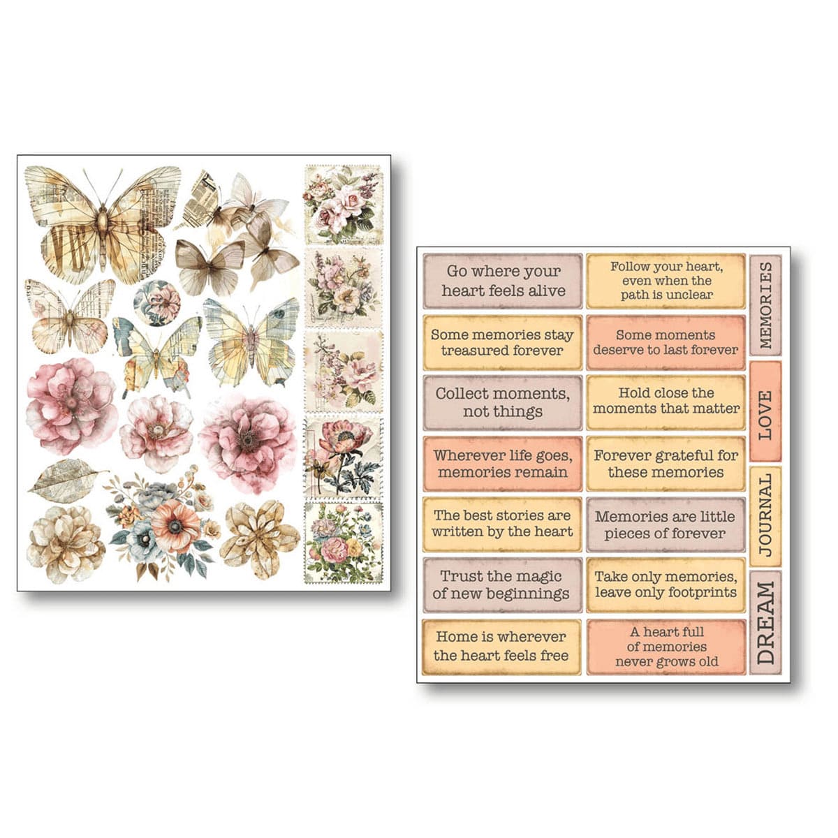 Mixed Media Stickers - 10-pack - Lost in Time - 4 - Ciao Bella - Tidformera
