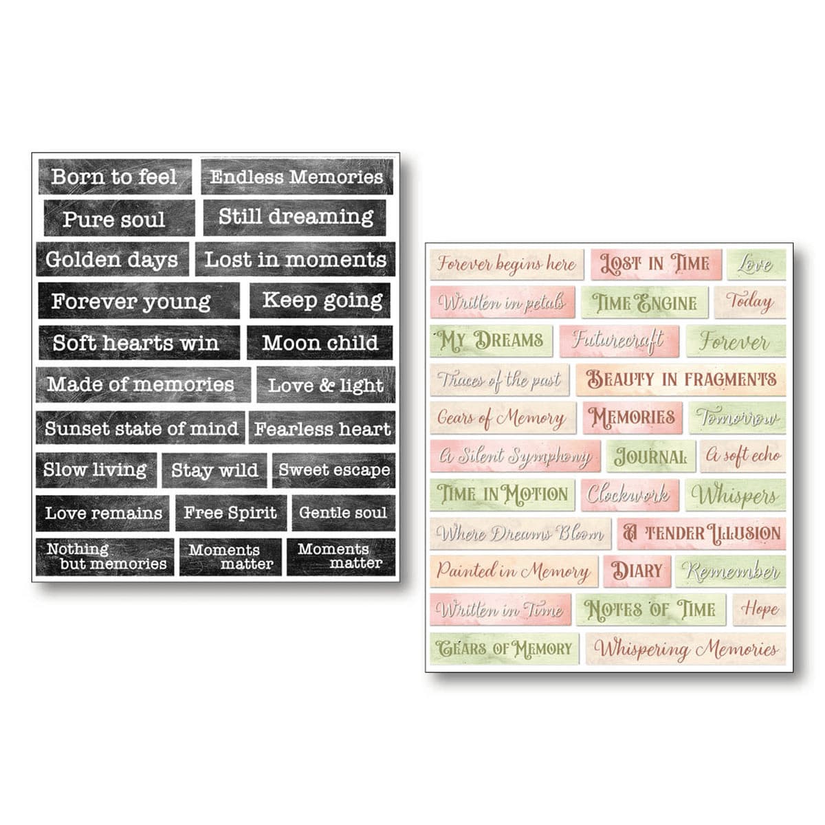 Mixed Media Stickers - 10-pack - Lost in Time - 3 - Ciao Bella - Tidformera