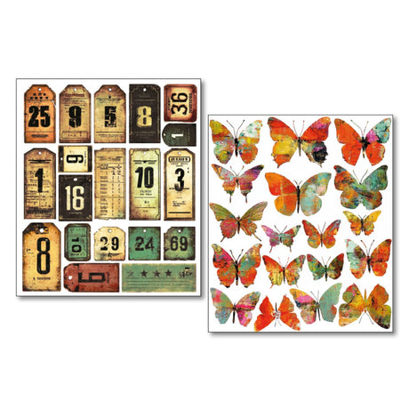 Mixed Media Stickers - 10-pack - Scratched Labels - 3 - Ciao Bella - Tidformera