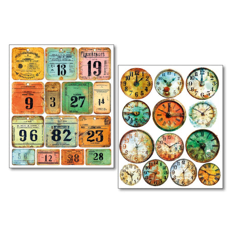 Mixed Media Stickers - 10-pack - Scratched Labels - 6 - Ciao Bella - Tidformera
