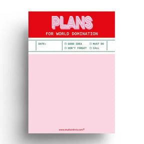 Notepad To Do List A6 - Plans For World Domination - 1 - Studio Inktvis B.V - Tidformera