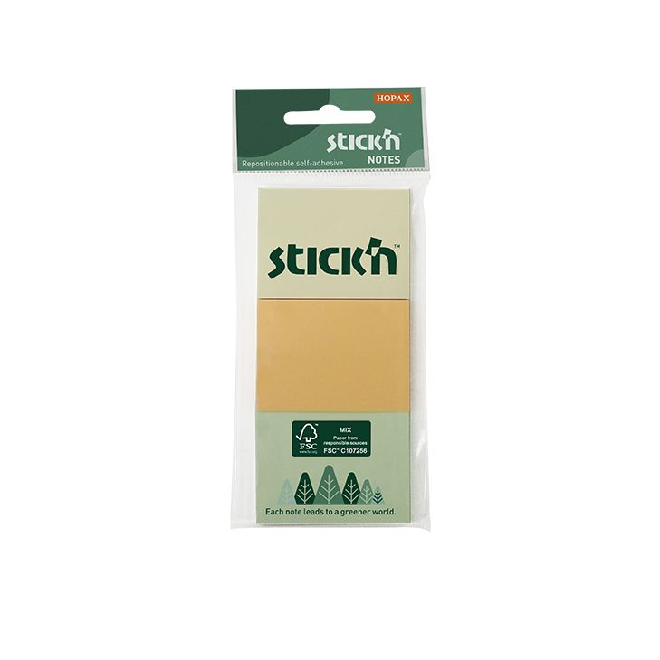 Notisblock 3 x 100 blad - 1 - Stick'n - Tidformera