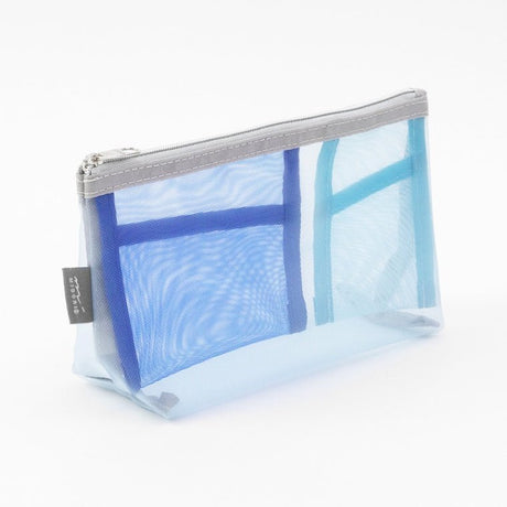 Pen & Tool Pouch Mesh Triangulär - Light Blue - 2 - Midori - Tidformera