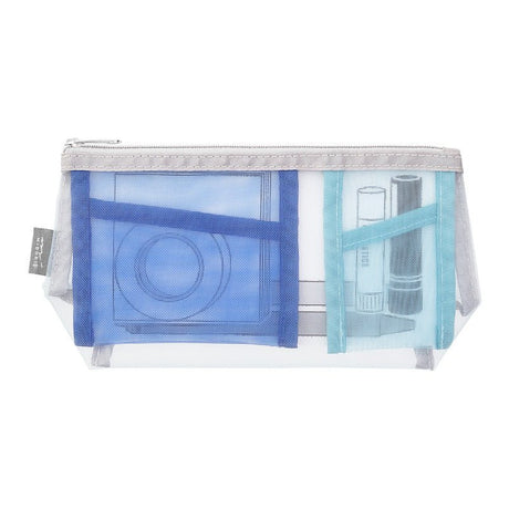 Pen & Tool Pouch Mesh Triangulär - Light Blue - 1 - Midori - Tidformera