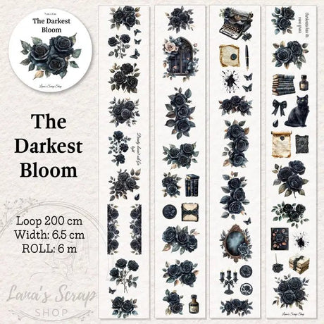 Pet Tape - Lana - 65 mm - The Darkest Bloom - 1 - Lana's Scrap Shop - Tidformera