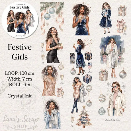 Pet Tape - Lana - 70 mm - Festive Girls - 1 - Lana's Scrap Shop - Tidformera