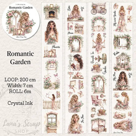 Pet Tape - Lana - 70 mm - Romantic Garden - 1 - Lana's Scrap Shop - Tidformera