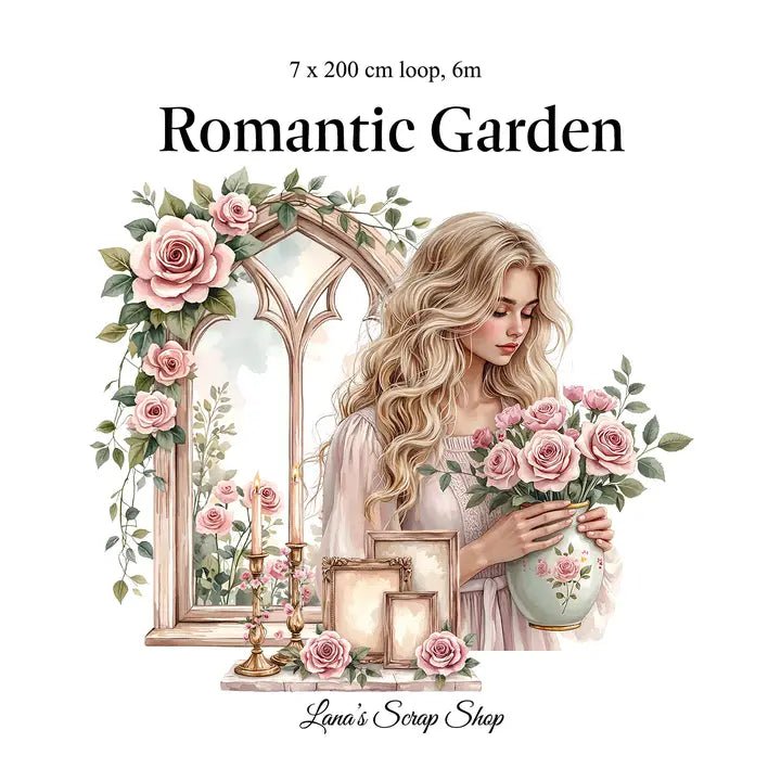 Pet Tape - Lana - 70 mm - Romantic Garden - 2 - Lana's Scrap Shop - Tidformera