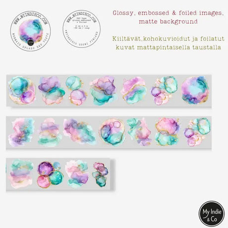 Pet Tape - MIC - Mermaid Splash Foiled & Embossed 60 mm - 2 - MIC & MIM Premium Paper Shop - Tidformera