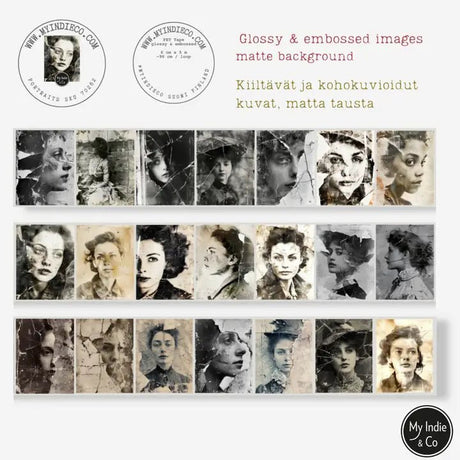Pet Tape - MIC - Portraits - Glossy & Embossed 60 mm - 3 - MIC & MIM Premium Paper Shop - Tidformera