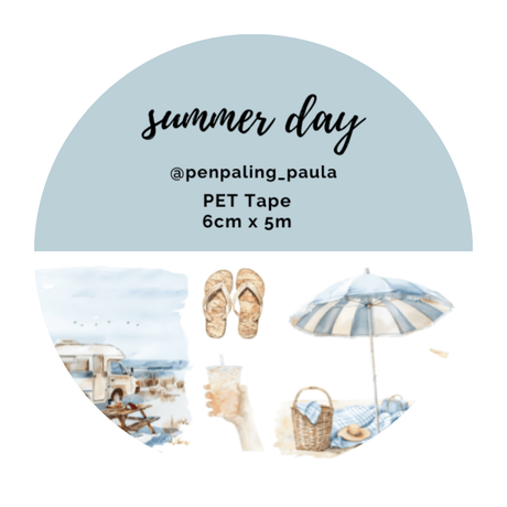 Pet Tape - Penpaling Paula - Summer day 60 mm - 1 - Penpaling Paula - Tidformera