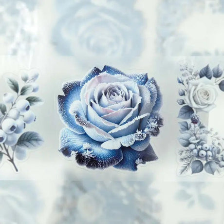 Pet Tape Pre - cut - MIC - Frosty Florals 70 mm - 4 - MIC & MIM Premium Paper Shop - Tidformera