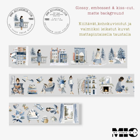 Pet Tape Pre - cut - MIC - Urban Winter 70 mm - 8 - MIC & MIM Premium Paper Shop - Tidformera