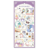 Picture Book Sticker - Everyone is a ghost från Mind Wave. Ett ark med klistermärke där ett spöke och dennes familj och vardag är motivet. - Tidformera