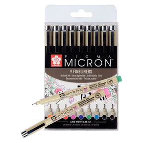 Pigma micron Fineliner 05 9 färger - 1 - Sakura - Tidformera