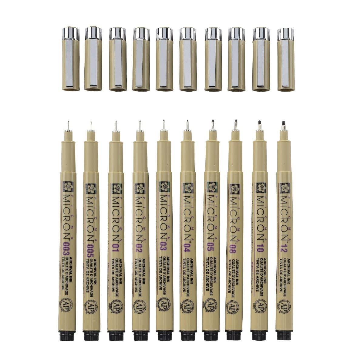 Pigma micron Fineliner Förpackningar Svarta - 10 - pack - 2 - Sakura - Tidformera