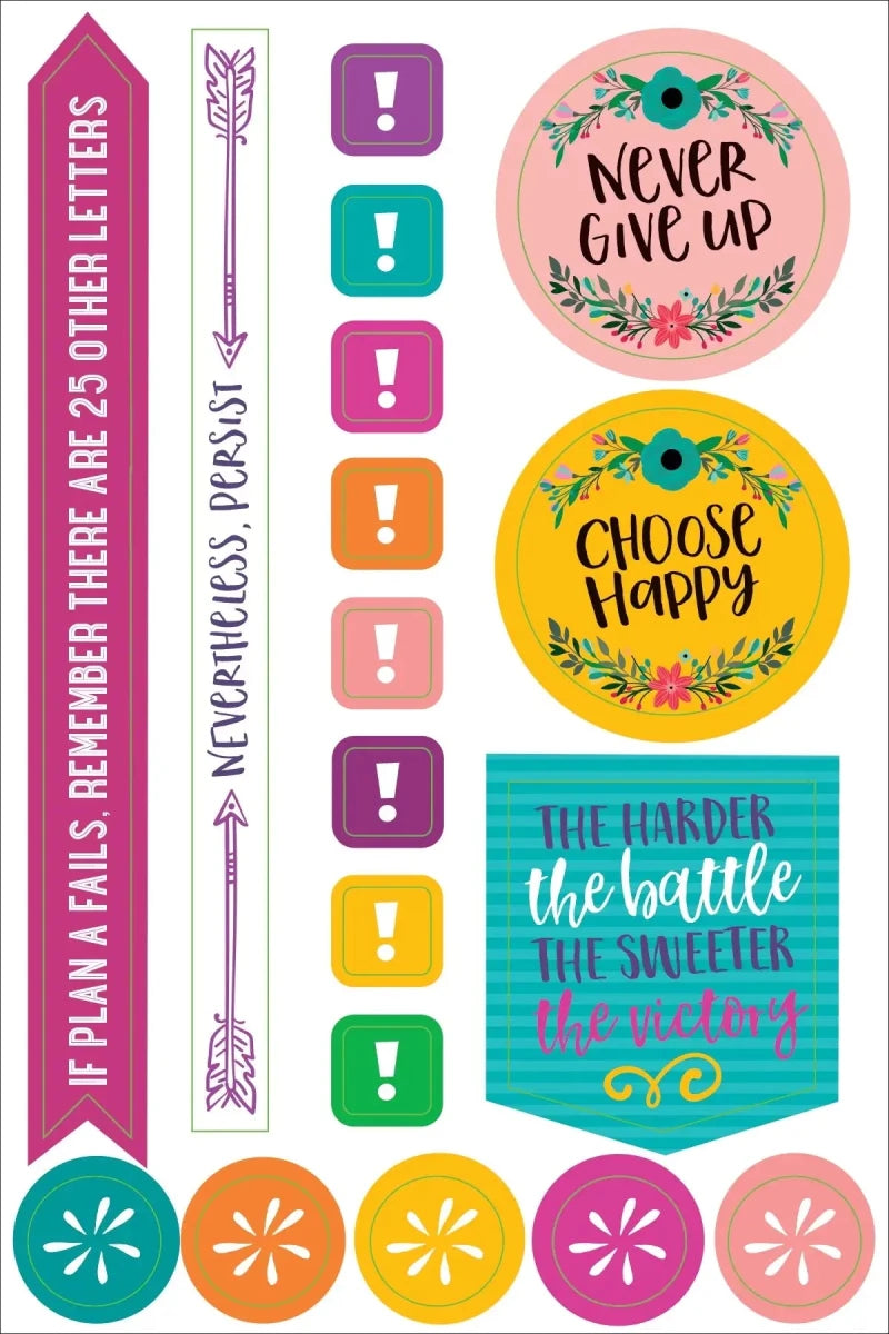 Planner stickers Kalenderstickers - Wake up. Kick ass, repeat - 5 - Peter Pauper Press - Tidformera