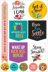 Planner stickers Kalenderstickers - Wake up. Kick ass, repeat - 12 - Peter Pauper Press - Tidformera