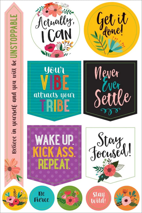 Planner stickers Kalenderstickers - Wake up. Kick ass, repeat - 12 - Peter Pauper Press - Tidformera