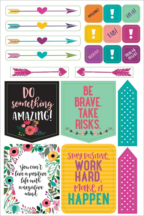 Planner stickers Kalenderstickers - Wake up. Kick ass, repeat - 3 - Peter Pauper Press - Tidformera
