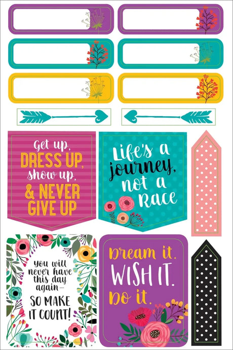 Planner stickers Kalenderstickers - Wake up. Kick ass, repeat - 10 - Peter Pauper Press - Tidformera