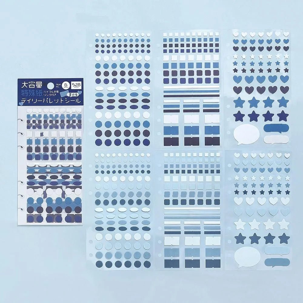 Planner Stickers Sheet - Daily Palette - Ocean - 2 - BGM - Tidformera