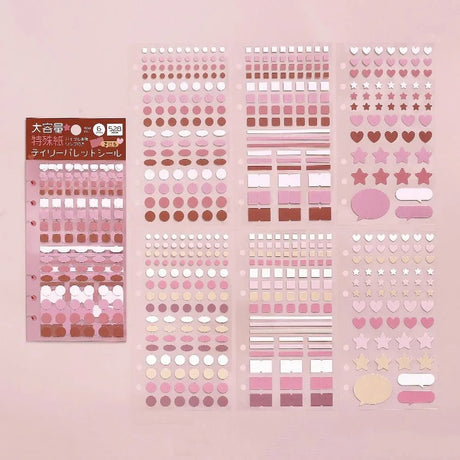 Planner Stickers Sheet - Daily Palette - Raspberry - 2 - BGM - Tidformera