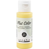 Plus Color Hobbyfärg - Akrylfärg 60 ml Matt - Primrose Yellow från Creative Company.  En flaska med gul färg. - Tidformera