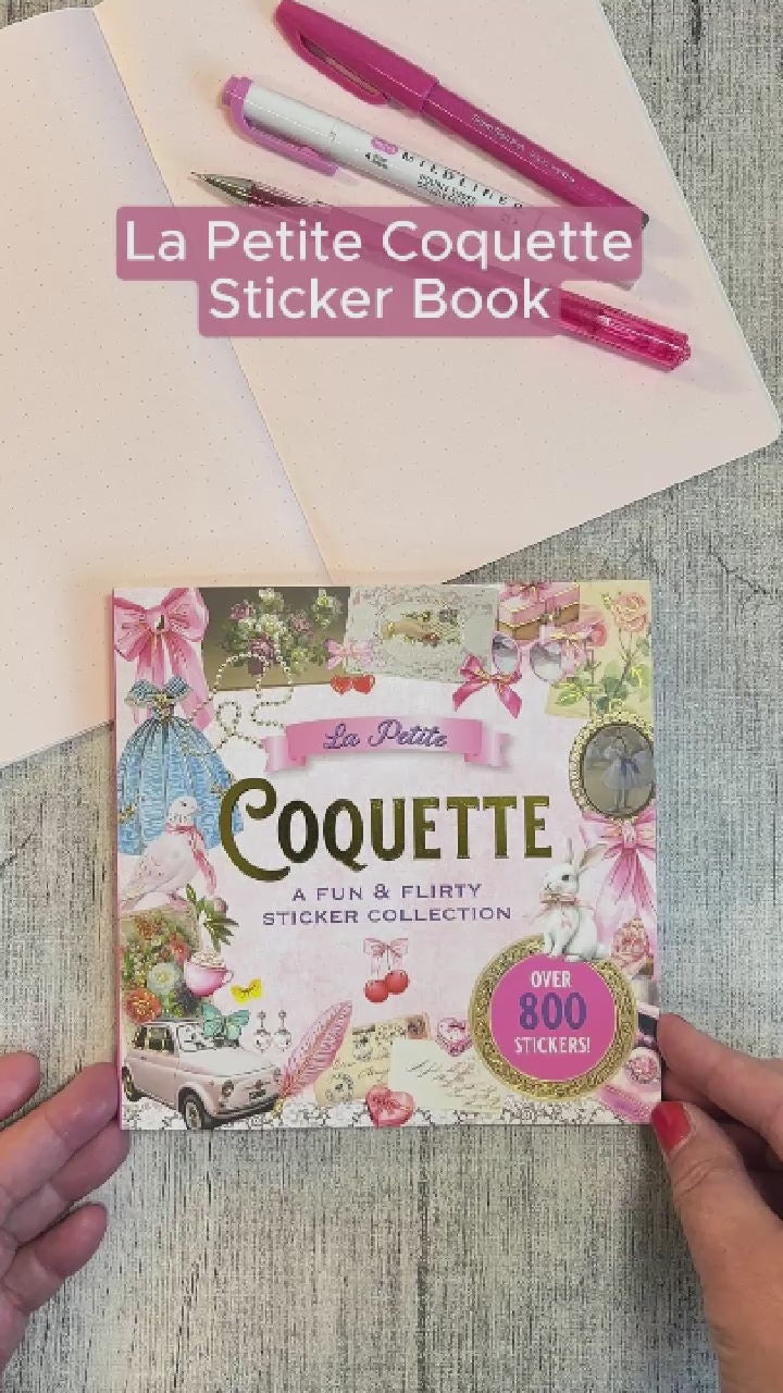 Vi bläddrar i La Petite Coquette Sticker book från Peter Pauper Press. Tidformera