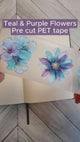 Pet Tape Pre-cut - MIC - Teal & Purple Flowers 3D Foiled 70 mm