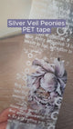 Pet Tape - MIC - Silver Veil Peonies Glossy & Embossed 70 mm