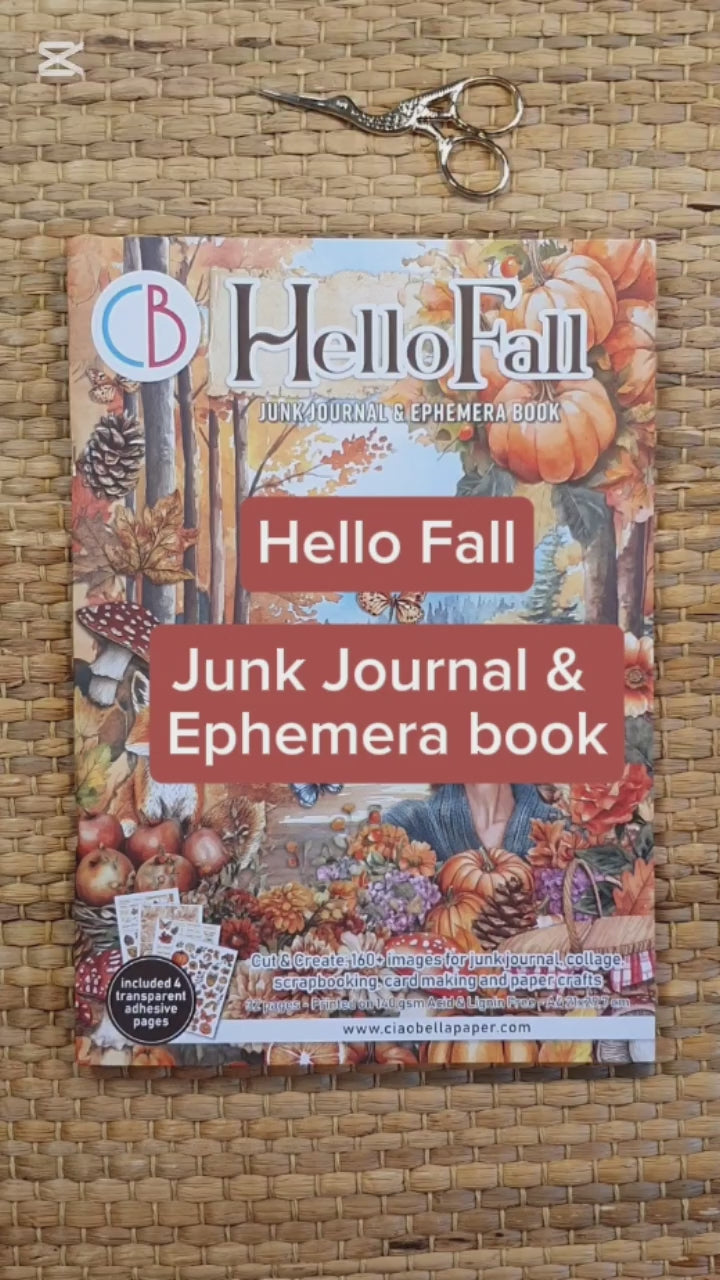 Video - Bläddrar i Hello Fall junk Journal and Ephemera book från Ciao Bella