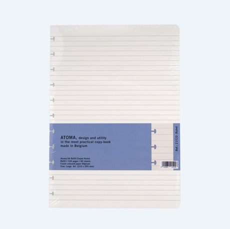 Förpackning med linjerade papper. Refill Atoma Notebook A4 - Linjerad - från Atoma - Tidformera