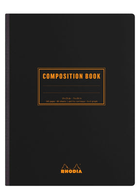 Rhodia Skrivhäfte - Composition book - B5 Svart - Linjerad från Rhodia - Svart skrivhäfte - Tidformera