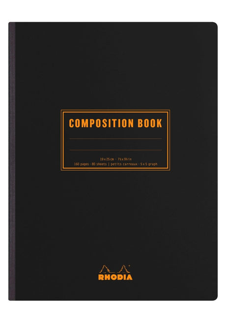 Rhodia Skrivhäfte - Composition book - B5 Svart - Linjerad från Rhodia - Svart skrivhäfte - Tidformera