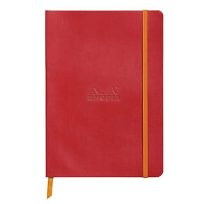 Rhodiarama Anteckningsböcker Dotted Poppy från Rhodia - Röd anteckningsbok med orange bokmärkesband och gummiband för stängning. - Tidformera