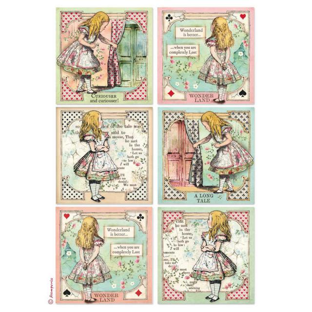 Rice Paper A4 - Alice - 6 - pack - 4 - Stamperia - Tidformera
