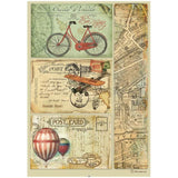 Rice Paper A4 Around the World - Post Card - 1 - Stamperia - Tidformera