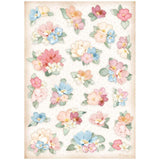Rice Paper A4 Flower - 1 - Stamperia - Tidformera