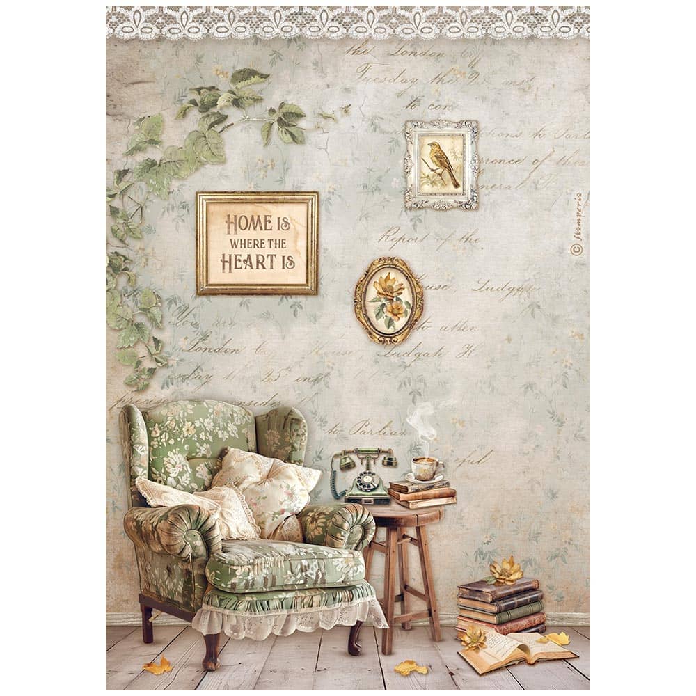 Rice Paper A4 - Golden Harmony - 6 - pack - 6 - Stamperia - Tidformera