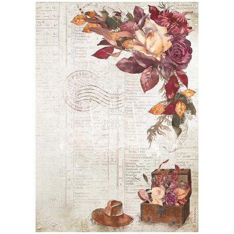 Rice Paper A4 - Our Way - Chest and Hat - 1 - Stamperia - Tidformera