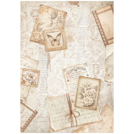 Rice Paper A4 - Quiet Days - 6 - pack - 4 - Stamperia - Tidformera