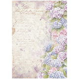 Rice Paper A4 - Quiet Days - Hydrangea - 1 - Stamperia - Tidformera