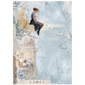Rice Paper A4 - Secret Diary - Moon - 1 - Stamperia - Tidformera
