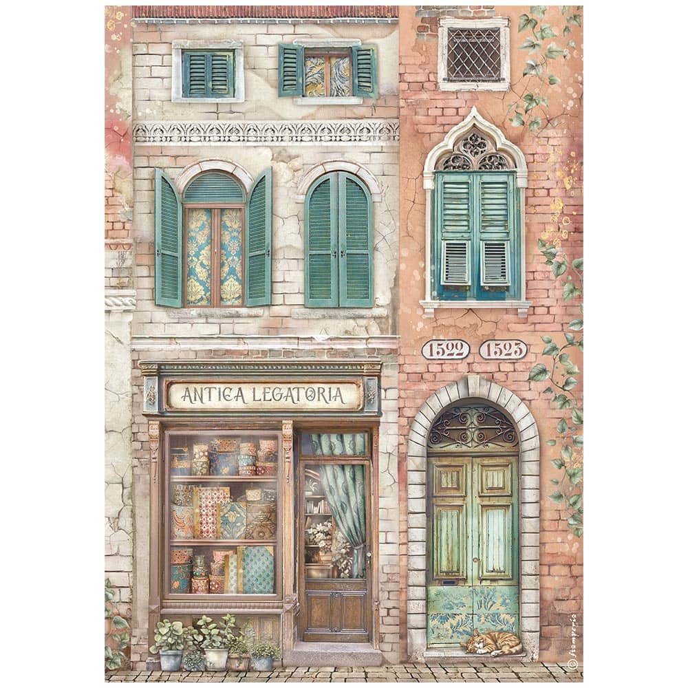 Rice Paper A4 - Venice City of Art - 6 - pack - 2 - Stamperia - Tidformera