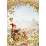 Rice Paper A4 - Whispering Woods - Gnome - 1 - Stamperia - Tidformera