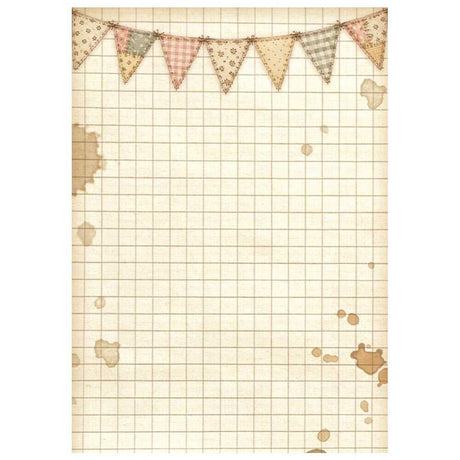 Rice Paper A6 - 8-pack - Backgrounds - Cozy Family - 9 - Stamperia - Tidformera