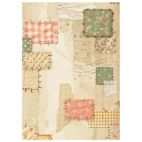 Rice Paper A6 - 8-pack - Backgrounds - Cozy Family - 3 - Stamperia - Tidformera
