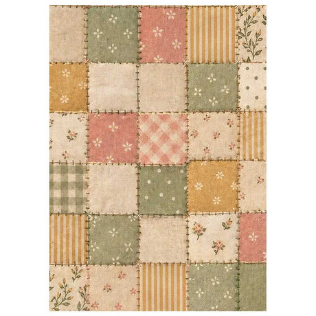 Rice Paper A6 - 8-pack - Backgrounds - Cozy Family - 4 - Stamperia - Tidformera