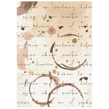 Rice Paper A6 - 8-pack - Backgrounds - Flowers and Poems - 5 - Stamperia - Tidformera